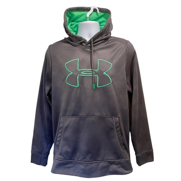 Under Armour Hoodie Cold Gear Mens S Embroidered Gray Green 1.2.2.0:A-0008 - Picture 1 of 13